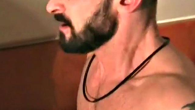 German stud anally banged by muscled DILF in threeway