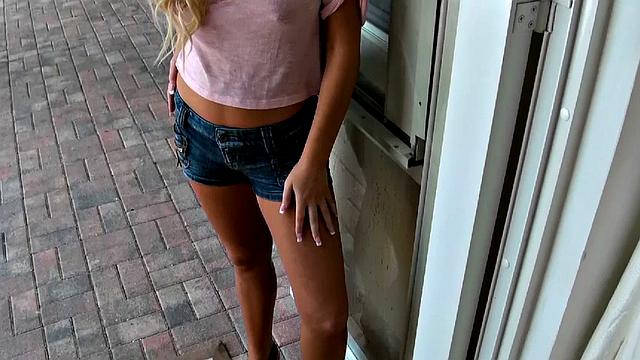 Blonde Reign On Me gives in to her urges and gives a hot titjob in reverse cowgirl position