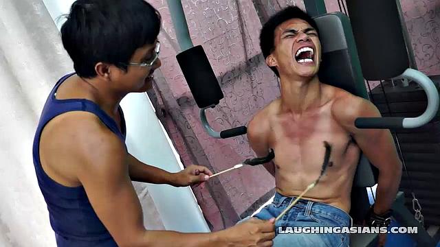 If you love male foot tickling, you're going to love this one! Cute Asian Boy Argie Comes by for a Gym Workout with His Trainer. The Gym Trainer Secures Argie for Vigorous Leg Workout.