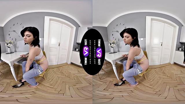 Vivid solo orgasm on a chair