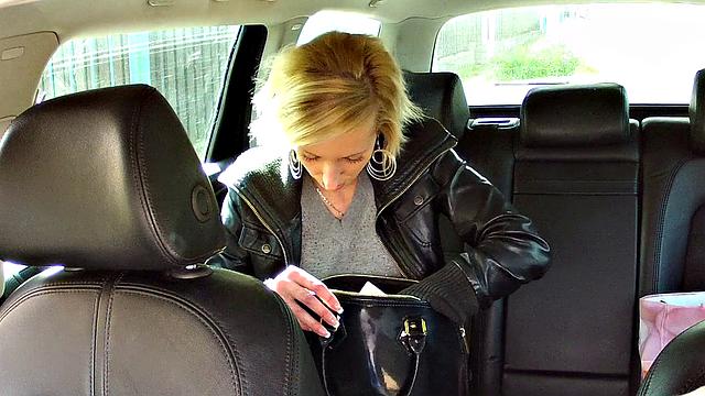 Blonde bombshell trades sex for a ride with taxi driver in POV