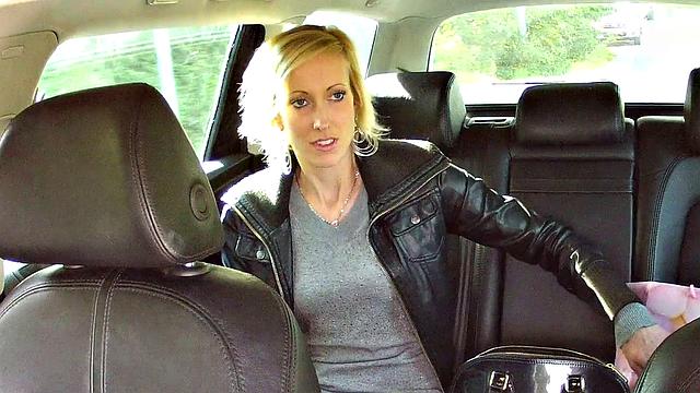Blonde bombshell trades sex for a ride with taxi driver in POV