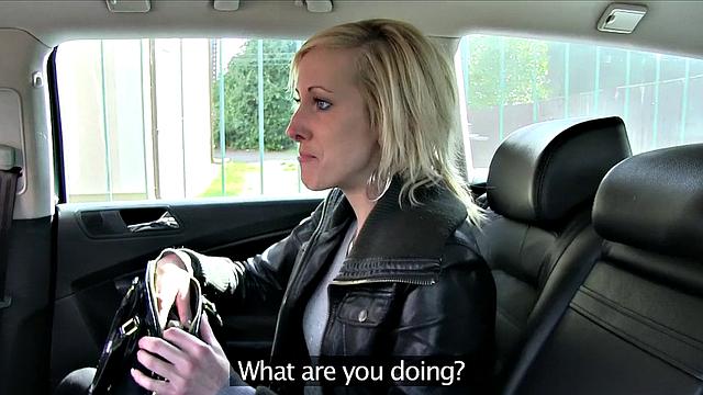 Blonde bombshell trades sex for a ride with taxi driver in POV