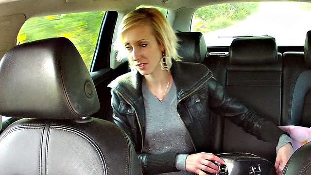 Blonde bombshell trades sex for a ride with taxi driver in POV