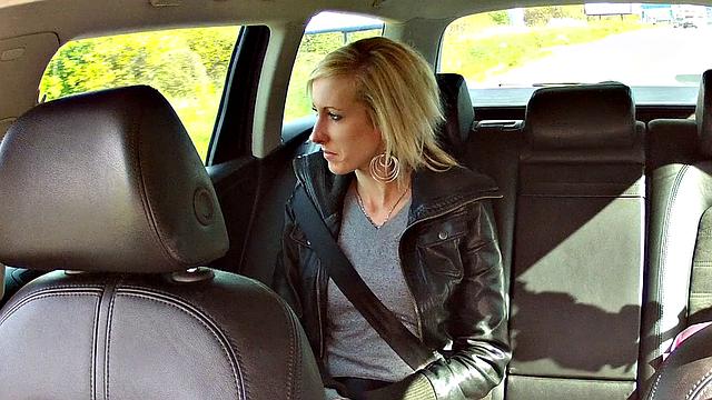Blonde bombshell trades sex for a ride with taxi driver in POV