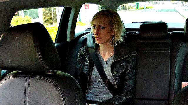 Blonde bombshell trades sex for a ride with taxi driver in POV