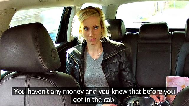 Blonde bombshell trades sex for a ride with taxi driver in POV