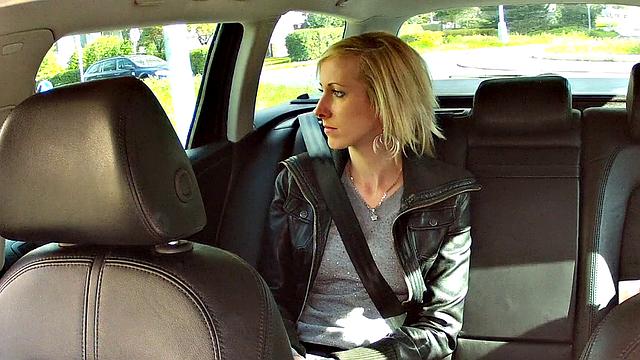 Blonde bombshell trades sex for a ride with taxi driver in POV