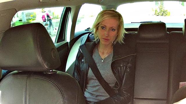Blonde bombshell trades sex for a ride with taxi driver in POV