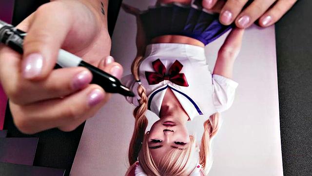 Лулу Чу заливают струйными залпами Джуэлз Блу и Коди Вор в безумной футанари-троице