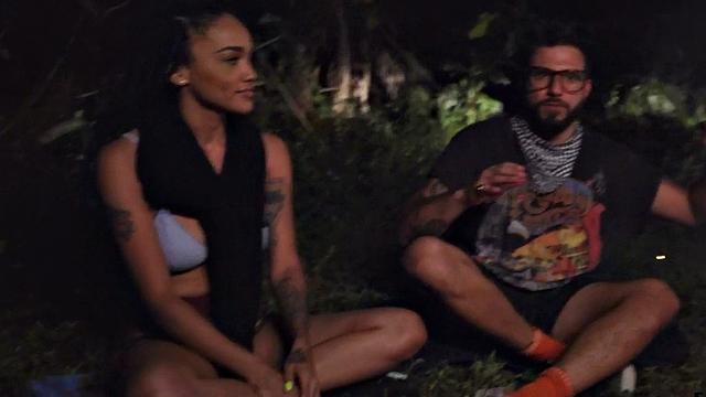 Bigtit brunette gf shares dick with inked babe in tent trio