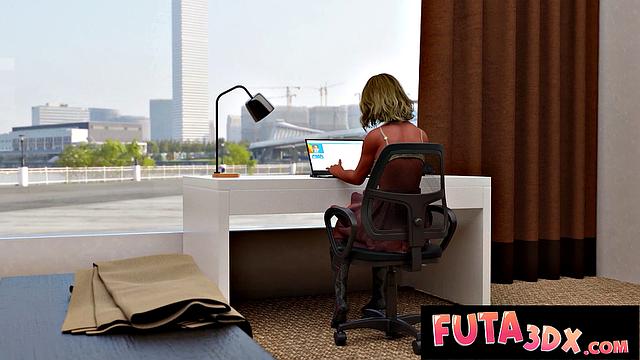 Futa3dX - Redhead Babe Gets Pounded By Futa Cock