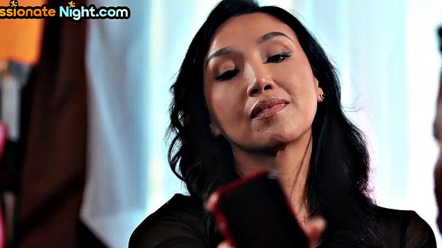 Passionate interracial sex with stunning babe and her BBC boss