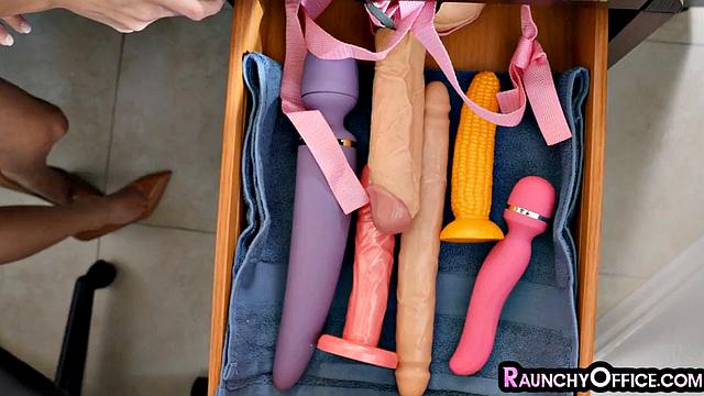 Lesbian office sluts toying