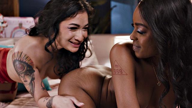 LEZ BE BAD - Sex Hungry Teens Avery Black & Destiny Mira Go Feral Losing Their Virginities