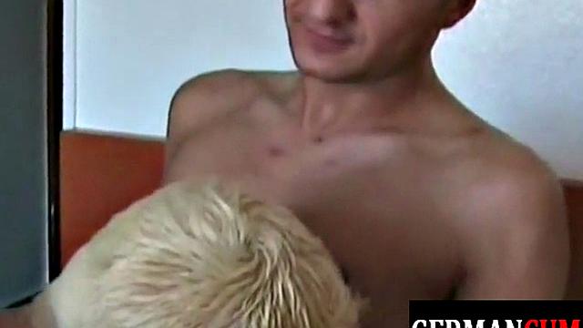 Slim German gets sucked off before doggy style by jock