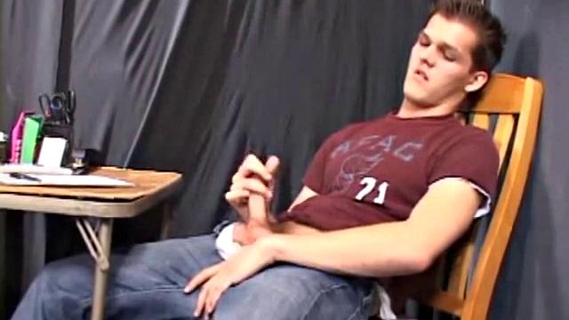 Nick Jarett strips naked and works up a stiff one. Then he shows his self-sucking talents, before a hand strokes his cock using sex toys and his ass. After edging Nick a few times he squirts out cum.