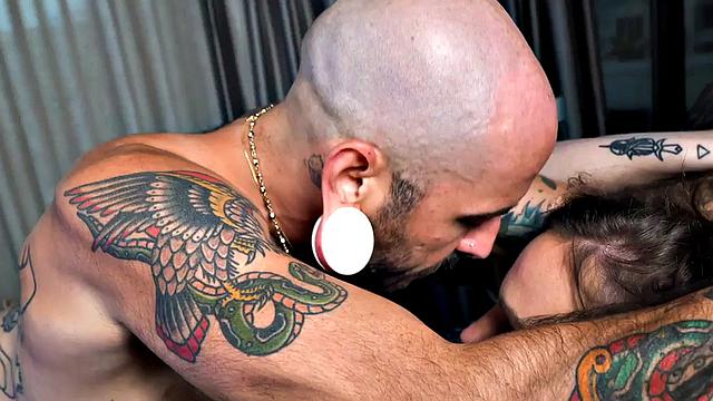 Trans guy gets licked by busty Tranny MILF in heels