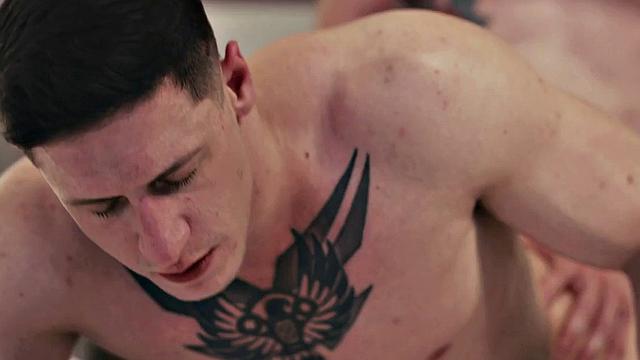 Taboo stepbro barebacked by tattooed stud to cumshot