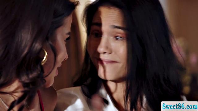 My gorgeous babysitter massages my shoulder and pussy