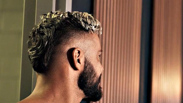 Eager athletic jock rides in locker room