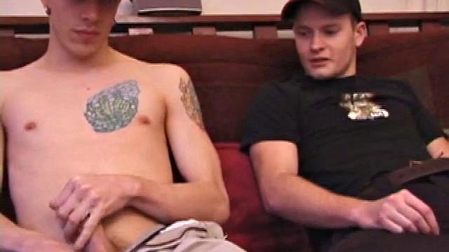 Shane hooks up with Lex Python, who is also straight, but curious. Shane and Lex work on themselves solo for a while, before curiosity gets the best of Lex. He reaches over and grabs Shane, even putting it in his mouth for a bit.