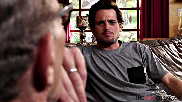 Blonde MILF Christie Stevens fucks her hot stepson in front of her husband!