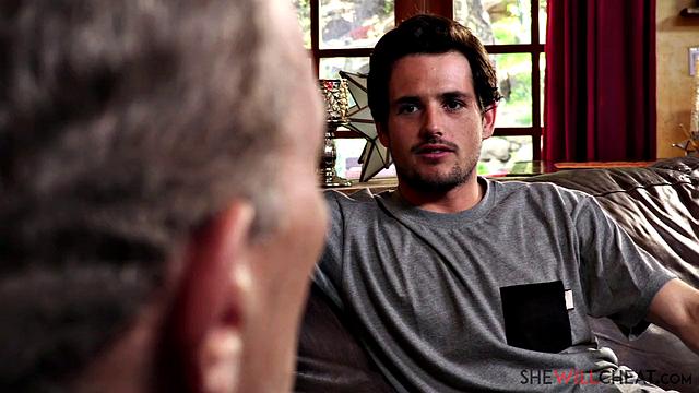 Blonde MILF Christie Stevens fucks her hot stepson in front of her husband!