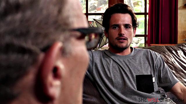 Blonde MILF Christie Stevens fucks her hot stepson in front of her husband!