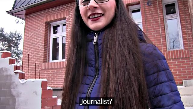 Cum Dribble for Russian Journalist