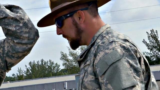 Military bottom stud assfucked in front of elder voyeur