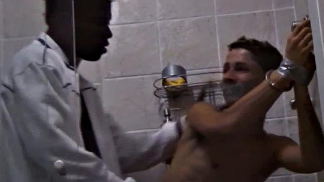 Like a good master, Leandro roughs Riu up to get ready for the fucking he's about to give. He even takes the time to sit back and get an eyeful of the little fucker to get himself up.