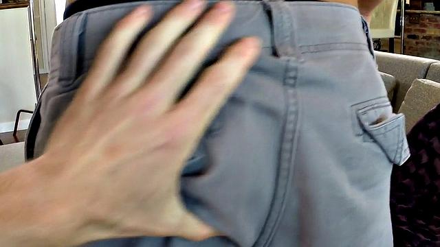 Cocksucking stud fucks tattooed BF's ass at home