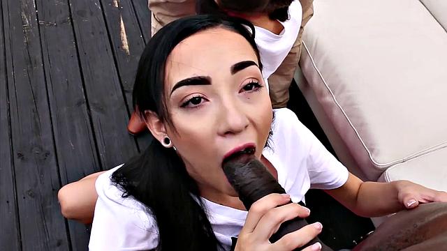 Hot Spinner Teens Carolina Sweets And Kylie Jay Take Black Dick For The First Time