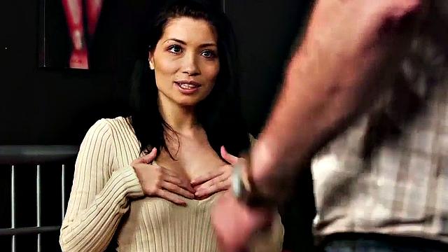 Femdom British babe teases jerker till his great load