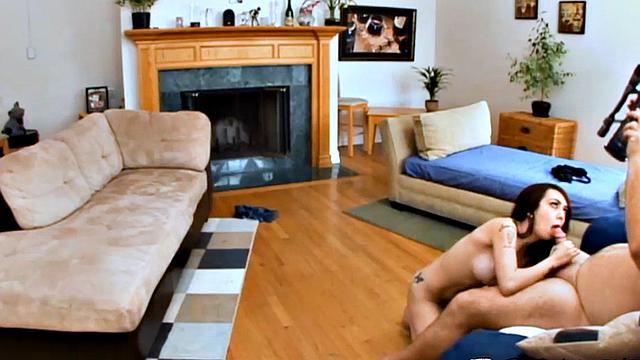 Bitch enjoys cockriding and sucking dick before pussy fucking