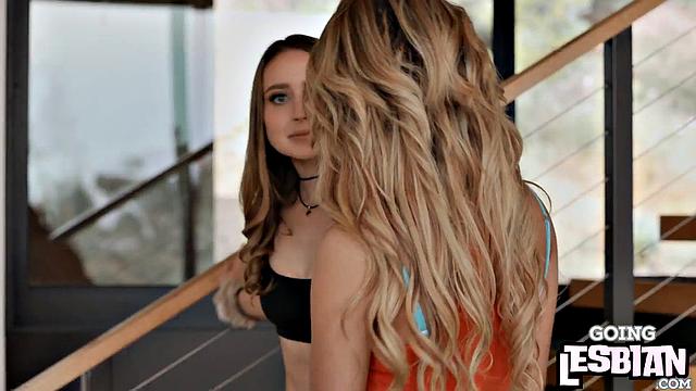 21yo petite lesbians kissing passion