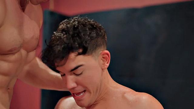 Voyeur jock joins couple sex