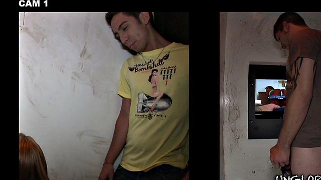 Tricking straight at the gloryhole