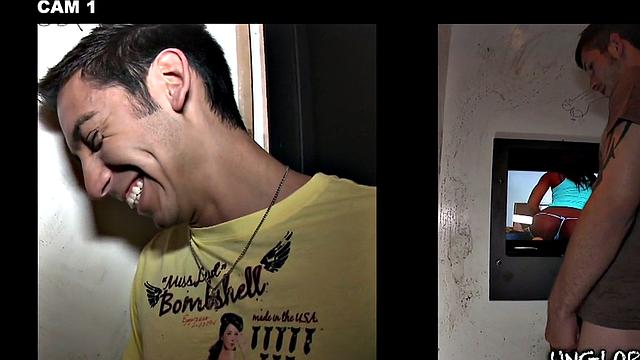 Tricking straight at the gloryhole