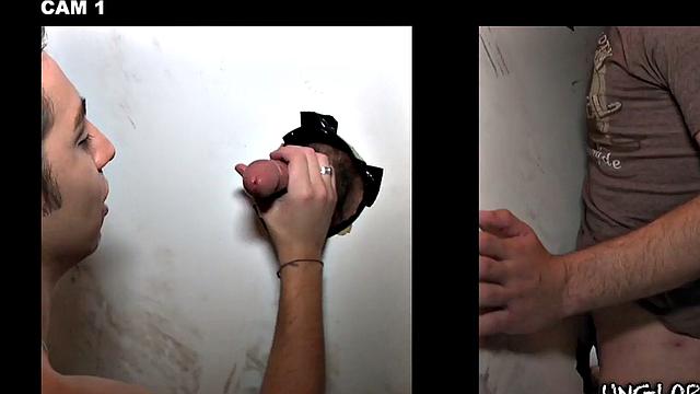 Tricking straight at the gloryhole