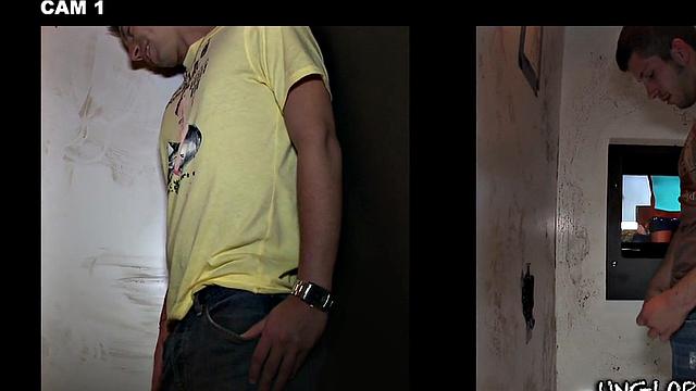 Tricking straight at the gloryhole