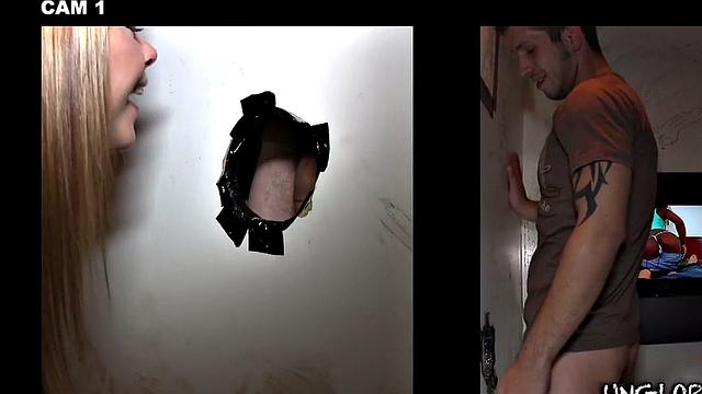 Tricking straight at the gloryhole