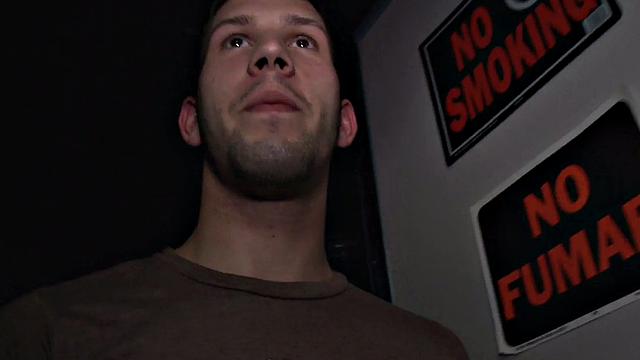 Tricking straight at the gloryhole