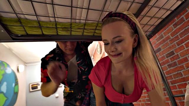 21yo hostel babe gets her pierced pussy smashed by owner