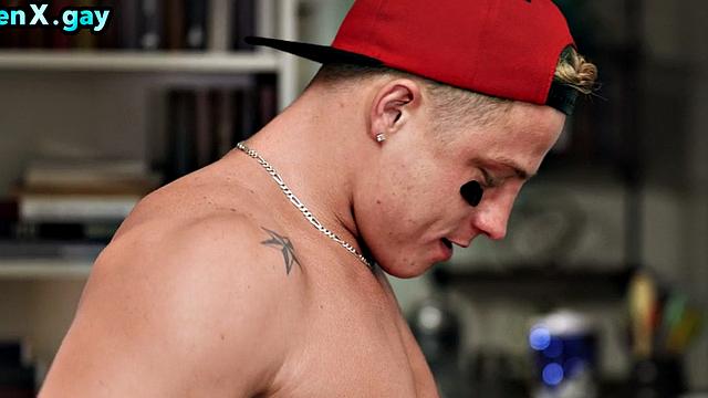 Football jock sucks and analfucks while watching game