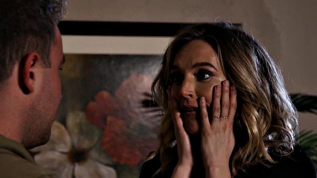 Hairypussy MILF with medium tits sucks and rides BF's big cock