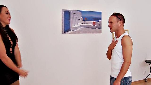 Mistress gapes pathetic guy