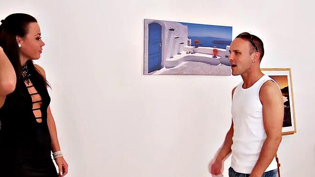 Mistress gapes pathetic guy