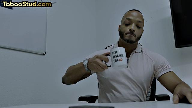 Muscled ebony jock doggystyled by lover